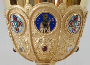 French antique solid silver gilt Gothic Chapel Set